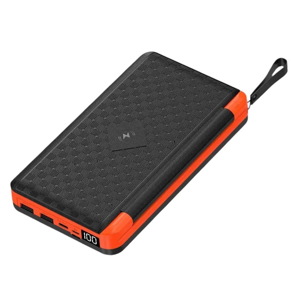 - Solar Power Bank Portable with Wireless Charging 20000mAh