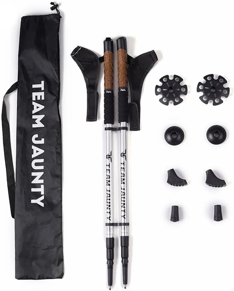 1 Pair Trekking Poles Nordic Walking Hiking Sticks Telescoping Adjustable Anti-Shock Trekking Poles