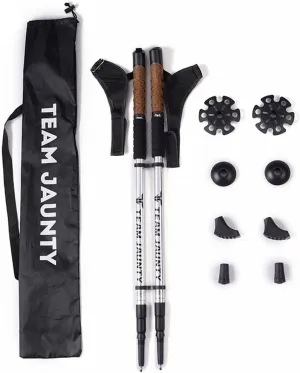1 Pair Trekking Poles Nordic Walking Hiking Sticks Telescoping Adjustable Anti-Shock Trekking Poles