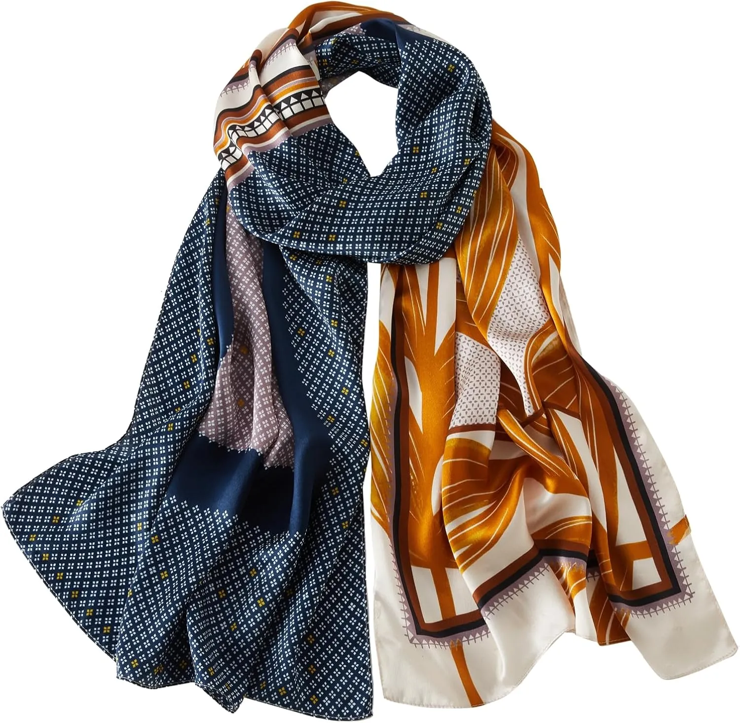 100% Mulberry Silk Long Scarf for Women Neck Scarves Large Oblong Silk Headscarf Hair Wraps Shawls with Gift Packed