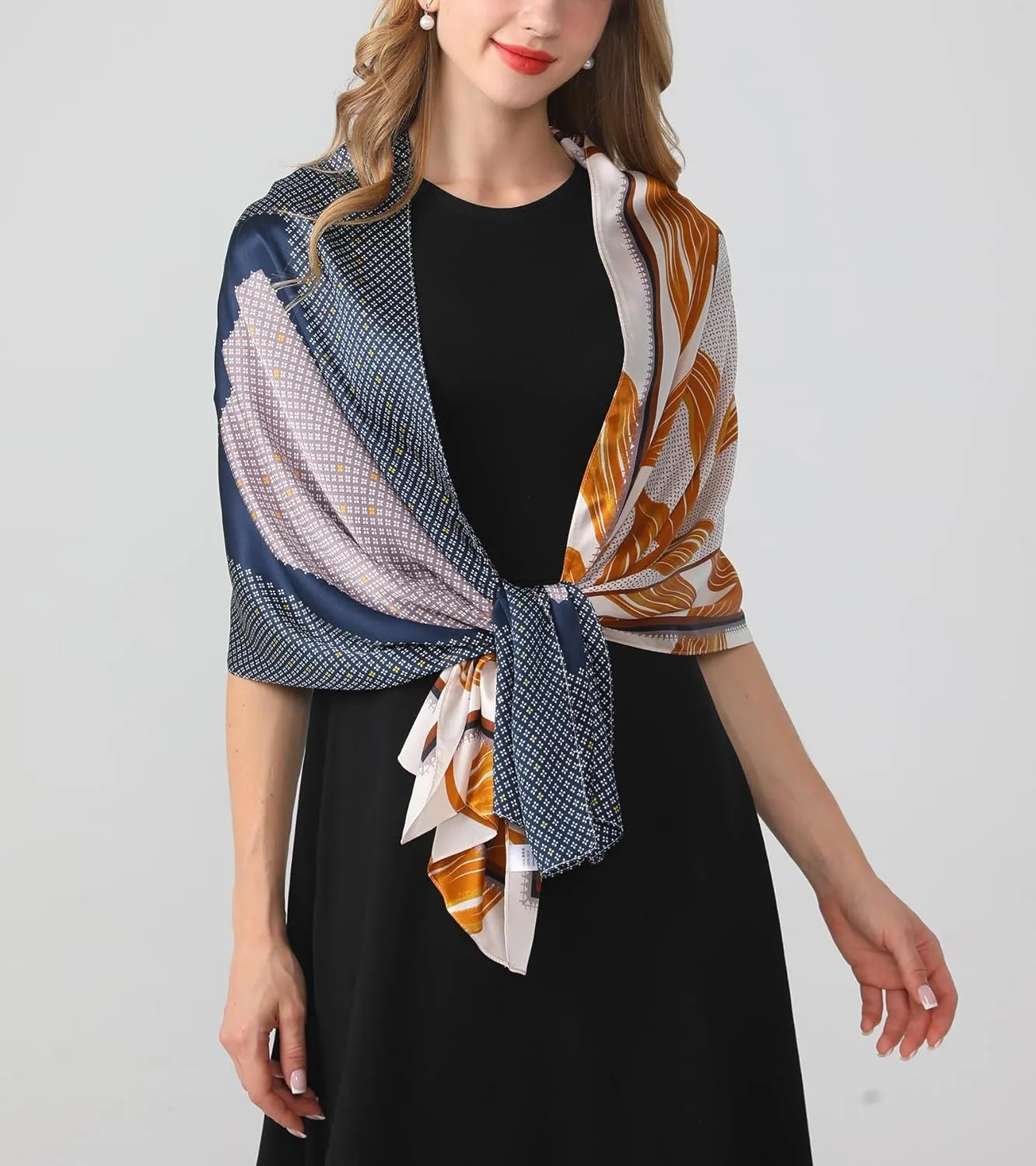 100% Mulberry Silk Long Scarf for Women Neck Scarves Large Oblong Silk Headscarf Hair Wraps Shawls with Gift Packed