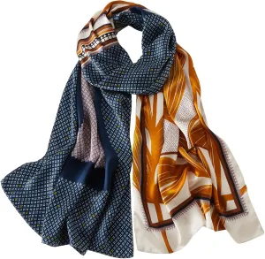 100% Mulberry Silk Long Scarf for Women Neck Scarves Large Oblong Silk Headscarf Hair Wraps Shawls with Gift Packed