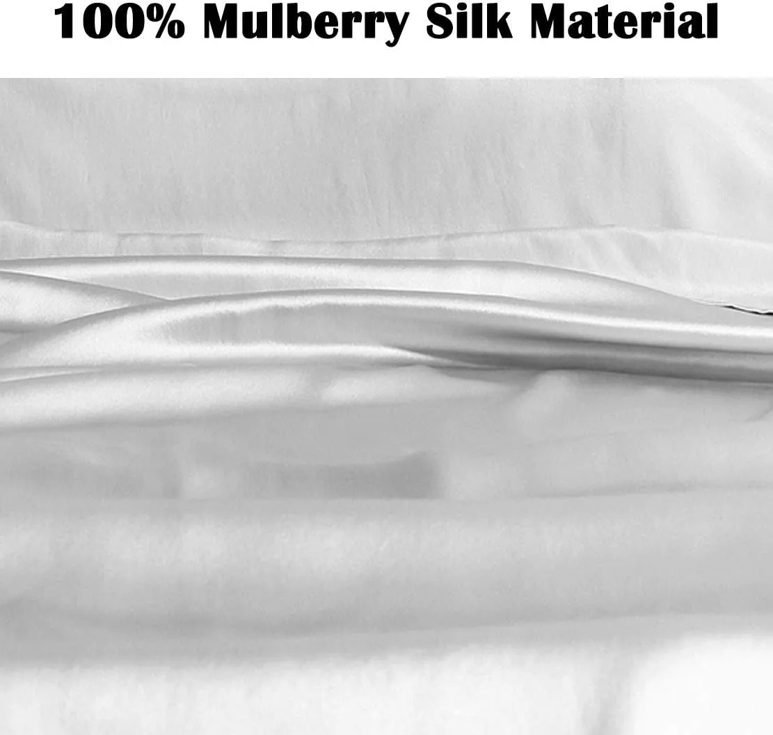 100% Mulberry Silk Sleeping Bag Liner - 19 Momme Silk Single Size Sleep Sack, Lightweight Travel and Camping Sheet for Hotel