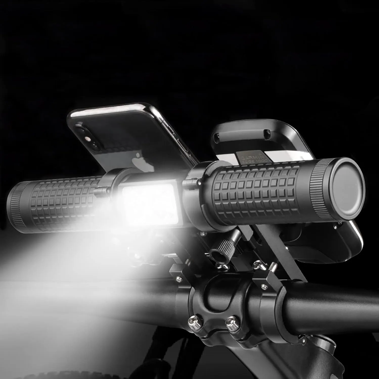 10000mAh Bicycle Light,Bike Handlebar Extender,Aviation Aluminum Alloy 2400lumens Bike Headlights,with a Bicycle Speedometer Holder&Bike Phone Mount,Super Bright Lights for Night Riding