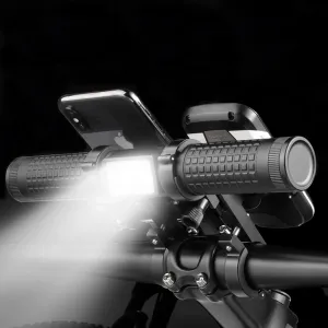 10000mAh Bicycle Light,Bike Handlebar Extender,Aviation Aluminum Alloy 2400lumens Bike Headlights,with a Bicycle Speedometer Holder&Bike Phone Mount,Super Bright Lights for Night Riding