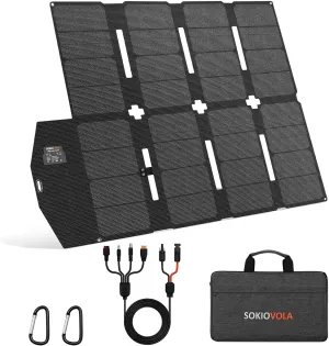 100W Portable Solar Panel MC-4 Foldable Solar Panel Charger Kits 18V IP68 Waterproof Lightweight and Compact for Small Power Station RV Travel Outdoor Activities