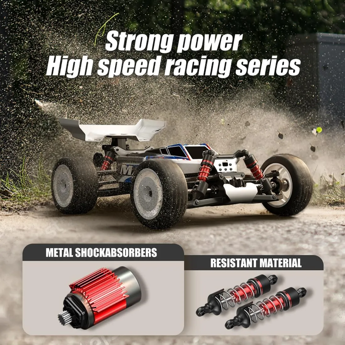1/10 Scale Off-Road RC Drift Truck, 2.4G 4WD High-Speed RC Rock Crawler, All-Terrain Off-Road Climbing Car for Enthusiasts - 3Battery