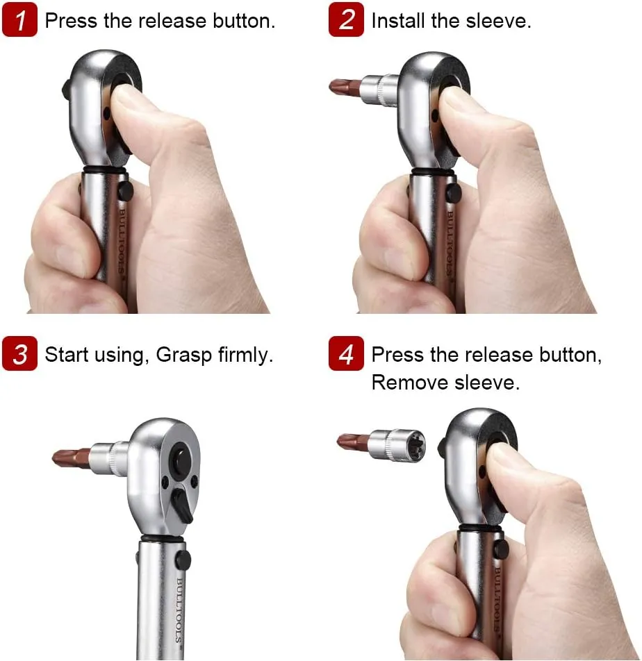 1/4-inch Drive Click Torque Wrench Set Dual-Direction Adjustable 90-tooth Torque Wrench with Buckle (20-200in.lb / 2.26-22.6Nm)