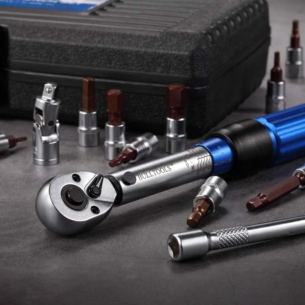 1/4-inch Drive Click Torque Wrench Set Dual-Direction Adjustable 90-tooth Torque Wrench with Buckle (20-200in.lb / 2.26-22.6Nm)