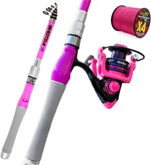 1.5-2.4m Lure Spinning Fishing Rod Reel Set EVA Handle Carbon Fiber Telescopic Fishing Pole 5.2:1 High Speed Reel for Beginners