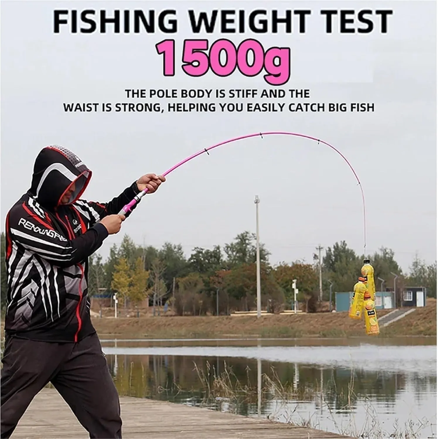 1.5-2.4m Lure Spinning Fishing Rod Reel Set EVA Handle Carbon Fiber Telescopic Fishing Pole 5.2:1 High Speed Reel for Beginners