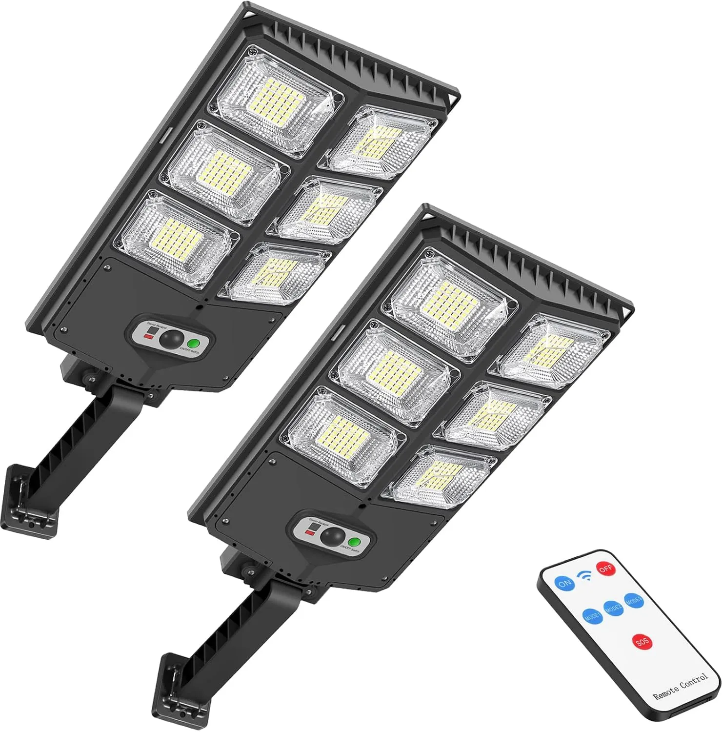 150W Solar Lights Outdoor Waterproof, 8000LM LED Solar Flood Lights Outdoor Motion Sensor with Remote, 3 Modes Solar Lights for Outside Yard, Garden, Path & Parking Lot-2PACK