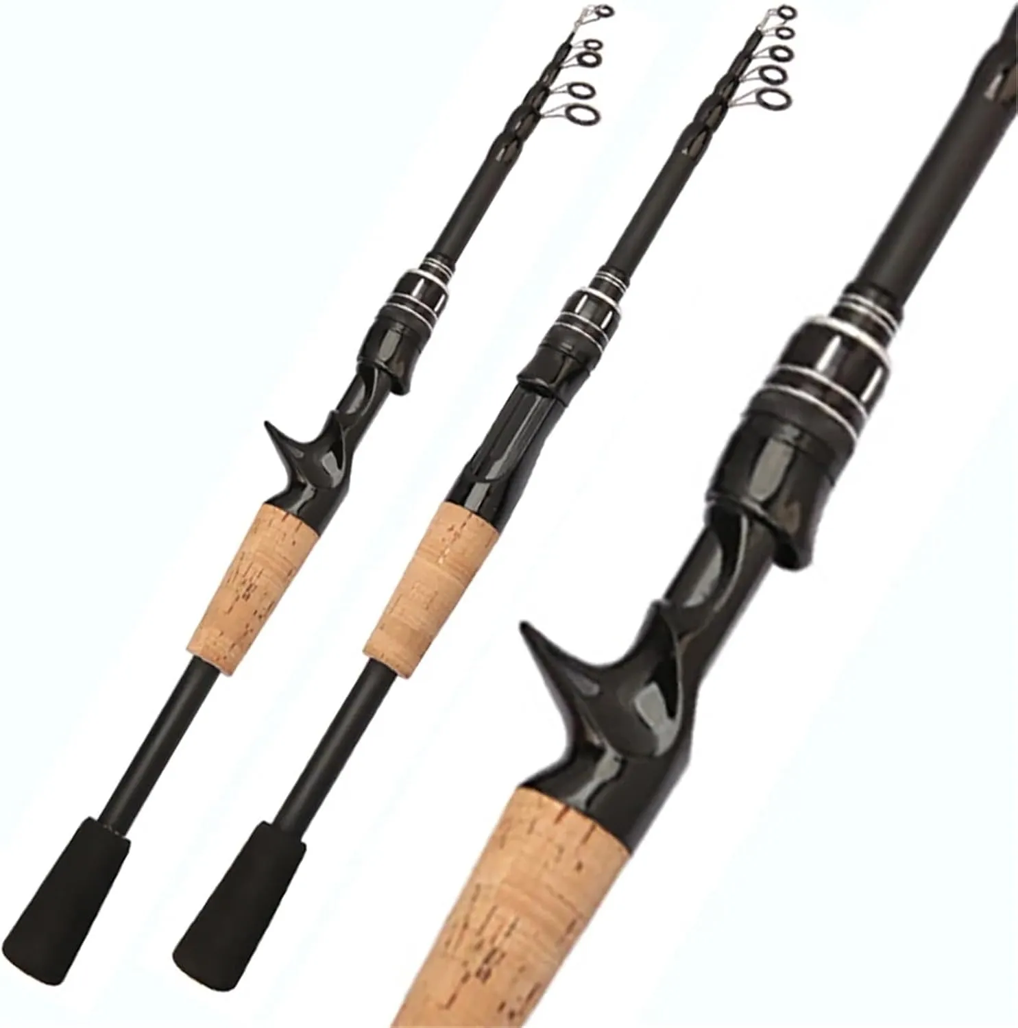 1.5m 1.8m 2.1m 2.4m Carbon Fiber Fishing Rod Super Short Pocket Portable Spinning Casting Pole Light Telescopic Lure Fishing Rod