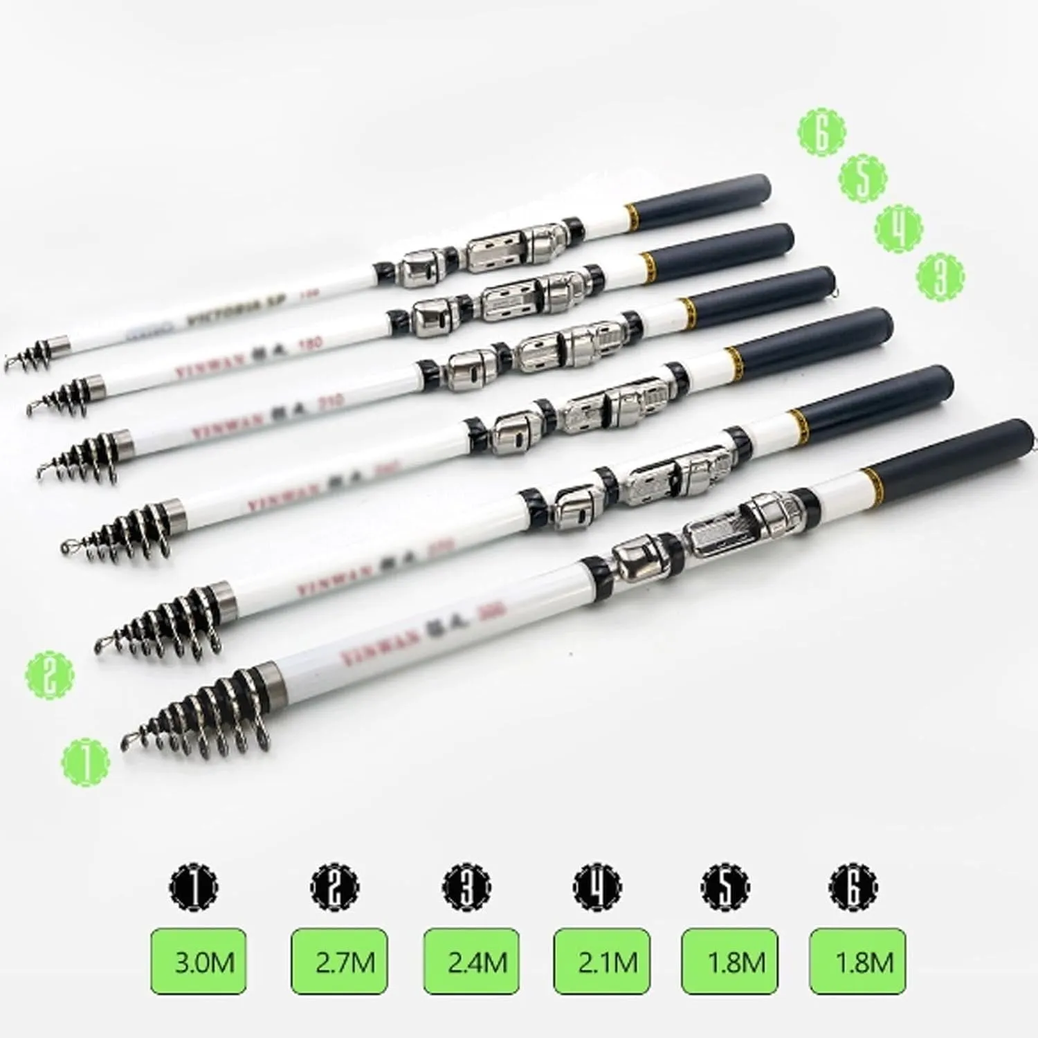 1.5M-3.0M Telescopic Rock Fishing Spinning Rod, Ultralight Carbon Fiber, Portable Travel Fishing Pole, Ideal for Freshwater & Saltwater