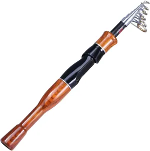 1.6M Telescopic Fishing Rod Cork Handle Spinning/Casting Fishing Role Carbon Fiber Protable Travel Fishing Rod DKEKE (Color : Yellow, Length : 1.6m)