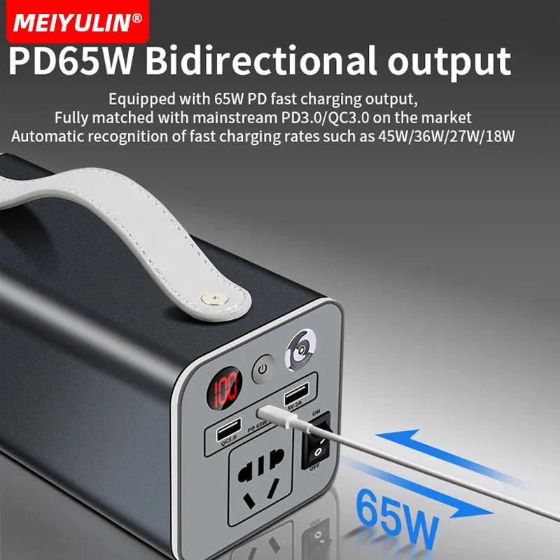 180W 220V Portable Power Station 32000mAh Solar Generator USB C Emergency Charging Spare Battery Power Bank For Outdoor Camping