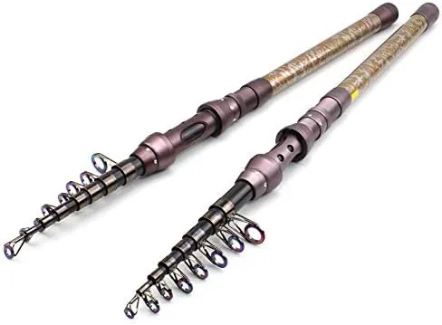1.8M 2.1M 2.4M 2.7M 3.0M 3.3M 3.6M Portable Telescopic Fishing Rod Carbon Fiber Fishing Pole Travel Sea Fishing Spinning Rod