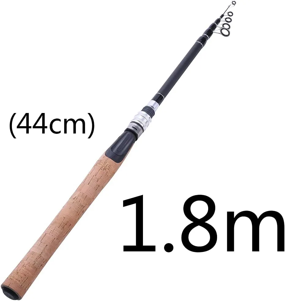 1.8m-2.4m M Power Fishing Rod Telescopic Ultralight Weight Carbon Spinning Travel Pole Fishing Tackle