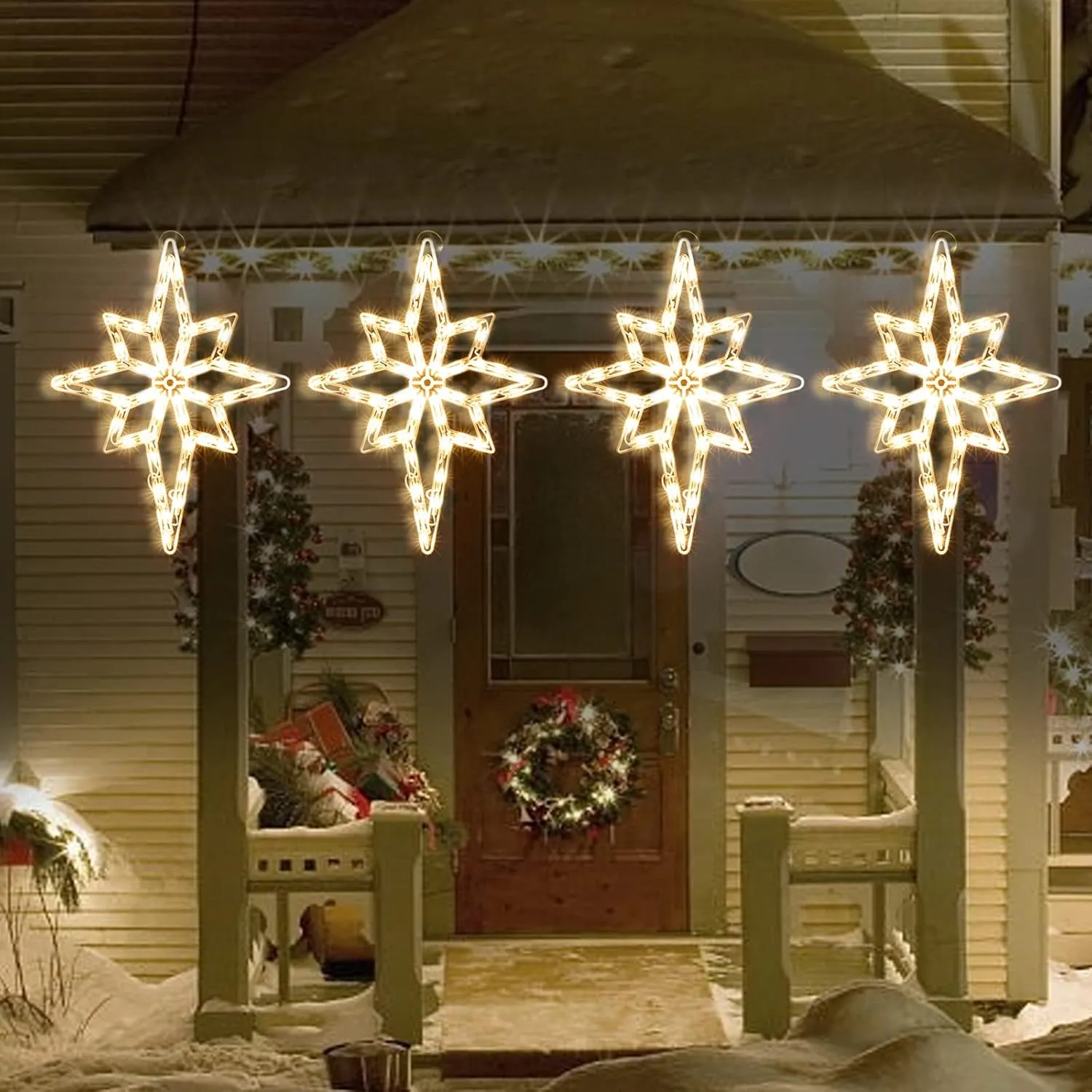 19 Inch Christmas Window Silhouette Lights Decorations, 50L Christmas Sculpture,Including:Bethlehem Star x1