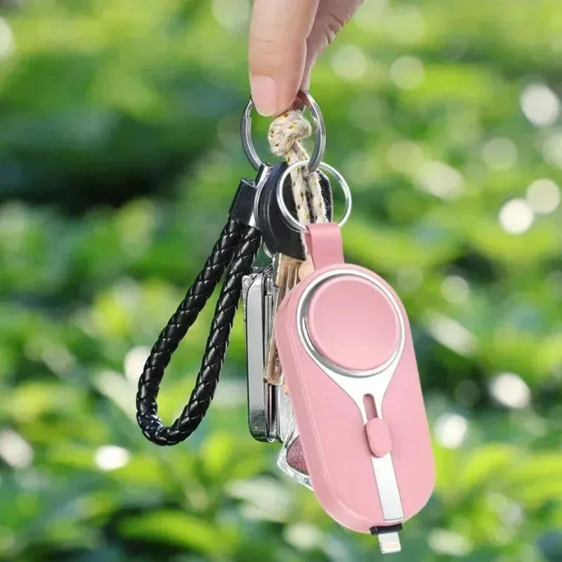 2-in-1 iPhone Android Apple Watch Keychain 3000mAh Power Bank iPhone Lightning connector and Android Type-C connector