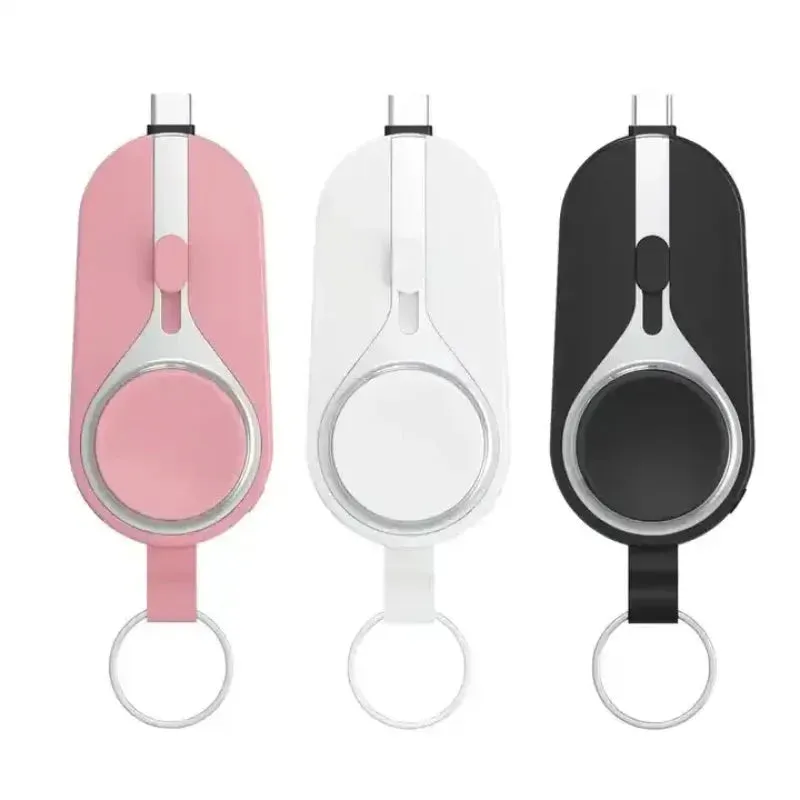 2-in-1 iPhone Android Apple Watch Keychain 3000mAh Power Bank iPhone Lightning connector and Android Type-C connector