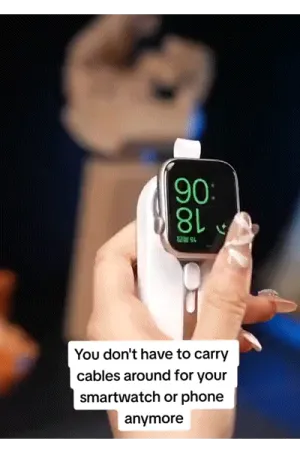 2-in-1 iPhone Android Apple Watch Keychain 3000mAh Power Bank iPhone Lightning connector and Android Type-C connector