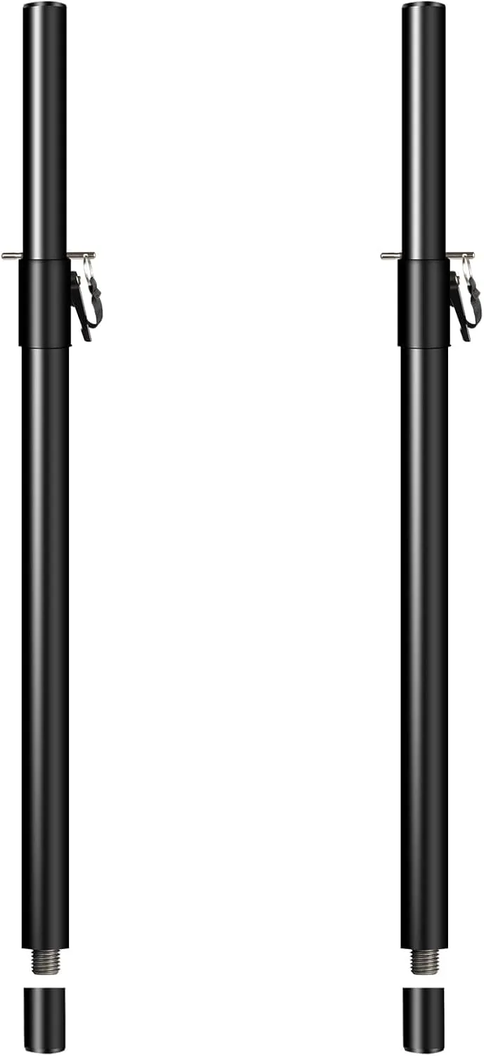 2 in 1 Speaker Pole for Subwoofer, Height Adjustment from 34 to 49 Inch, Fits 35mm and M20 Thread Mount Extender with Safety Pins, 88 LB Load-Bearing 2 Pack
