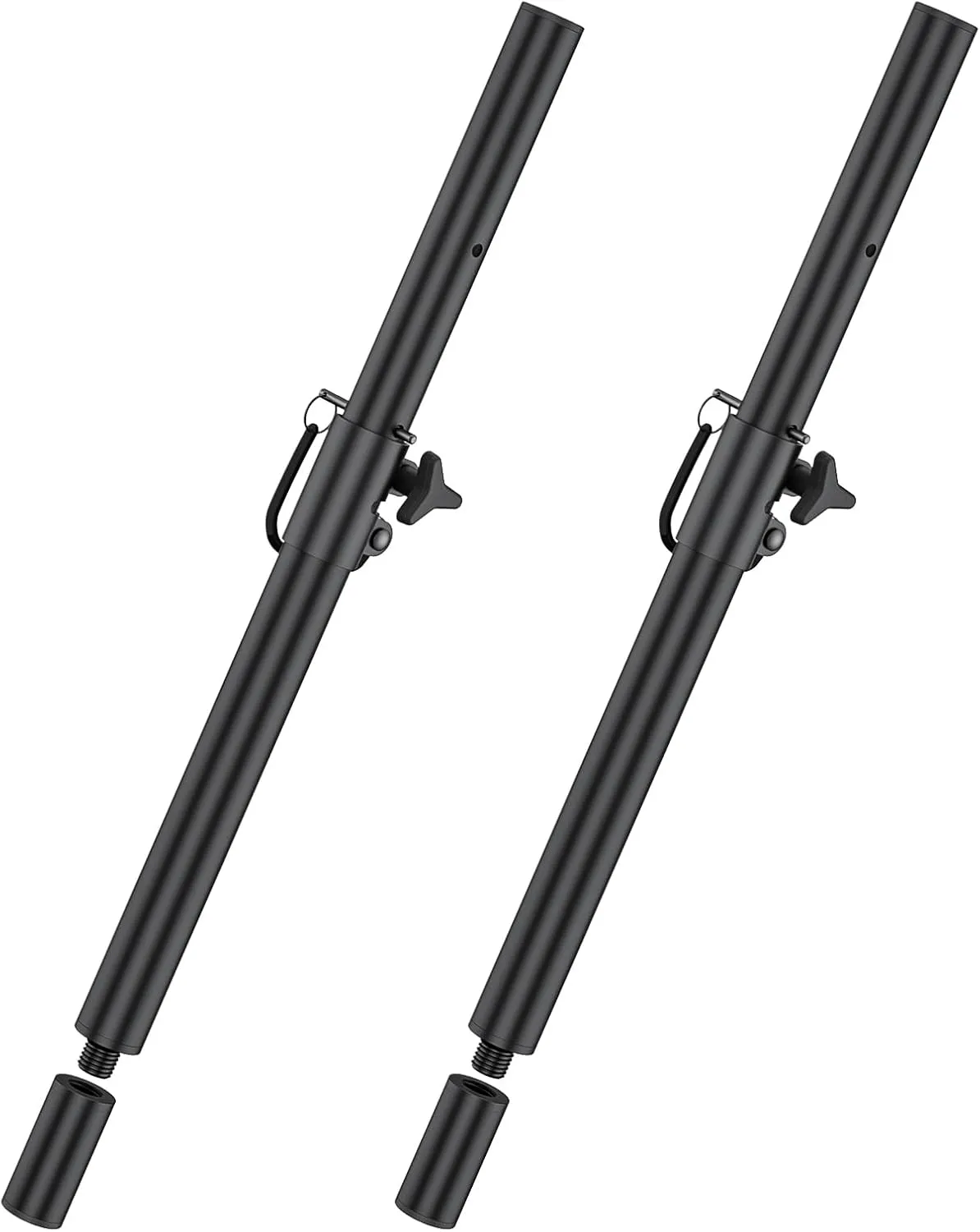 2 in 1 Speaker Pole for Subwoofer with Height Adjustable Subwoofer Pole Mount Fits M20 Speaker Pole Mounts and 35mm Mounts Speakers Extender with M20 to 35mm Adapter Load Capacity 121LBS, 2 Pack