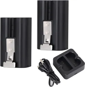 2-Pack Batteries with Charger Station for Ring Video Doorbell 2/3/3 Plus/4, Spotlight Cam, Stick Up Cam and Peephole Cam Indoor