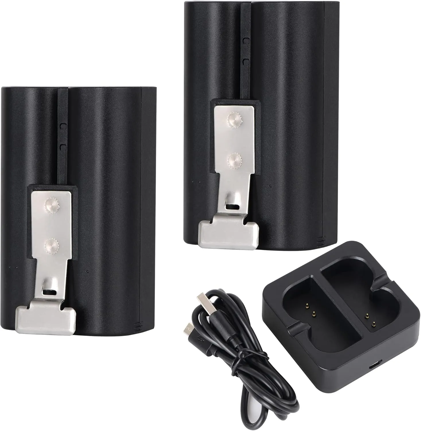 2-Pack Batteries with Charger Station for Ring Video Doorbell 2/3/3 Plus/4, Spotlight Cam, Stick Up Cam and Peephole Cam Indoor