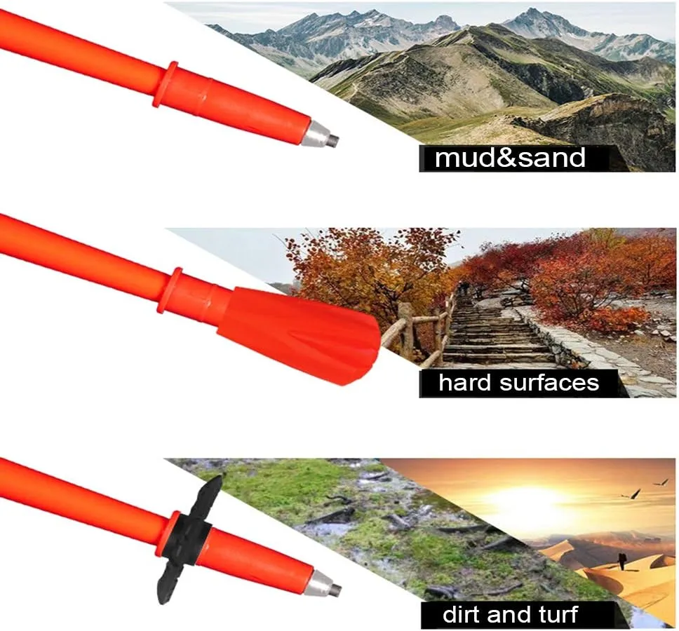 2 Pack Lightweight Trekking Poles- 99% Carbon Fiber Collapsible Hiking Poles/Folding Strong Walking Sticks - Professional Durable Walking Poles for Al (A 115)