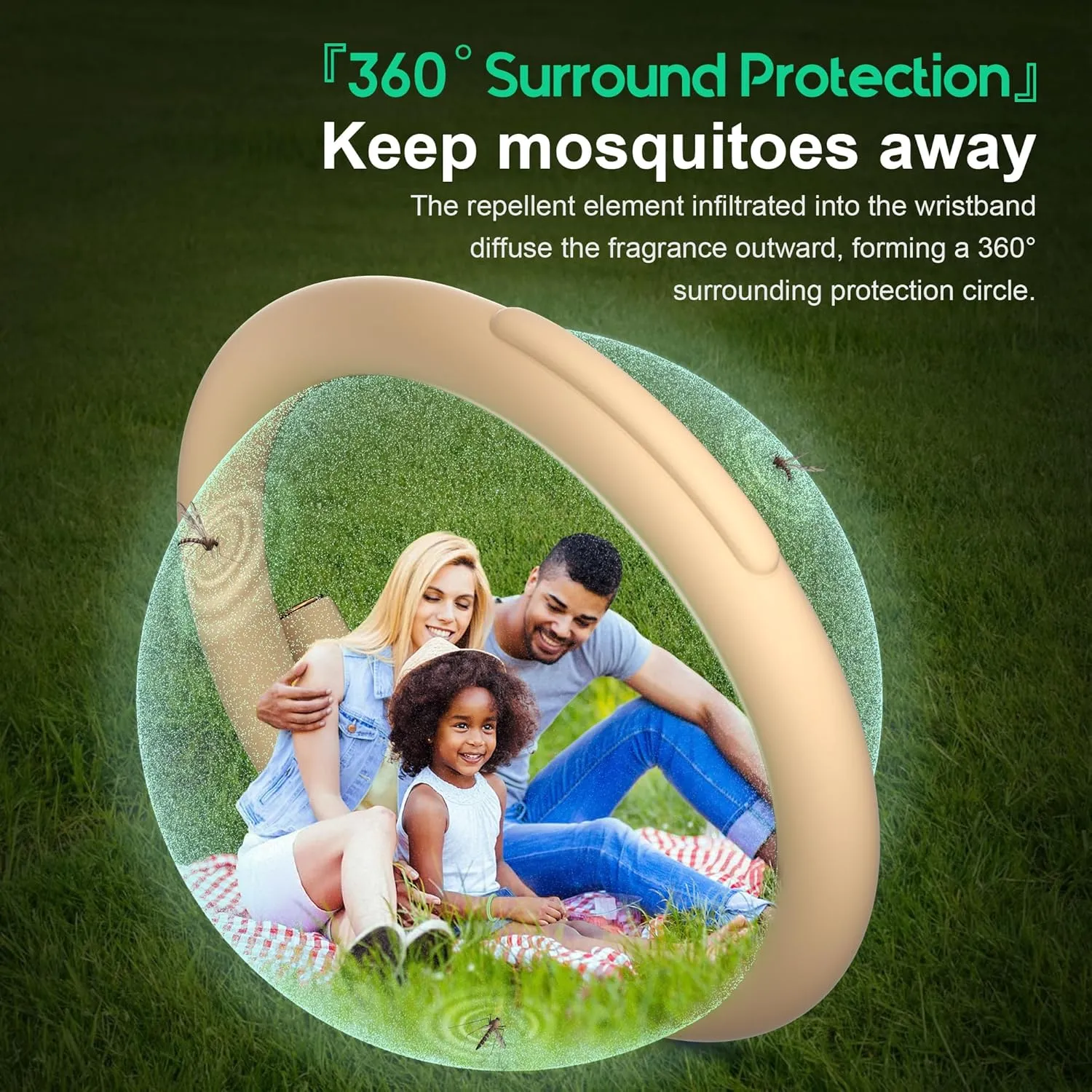 2 Pack Mosquito Repellent Bracelets, Insect & Pest Repellent Wristbands for Adults and Kids, DEET Free, Mosquito Repellent Bands Outdoor Patio Pink