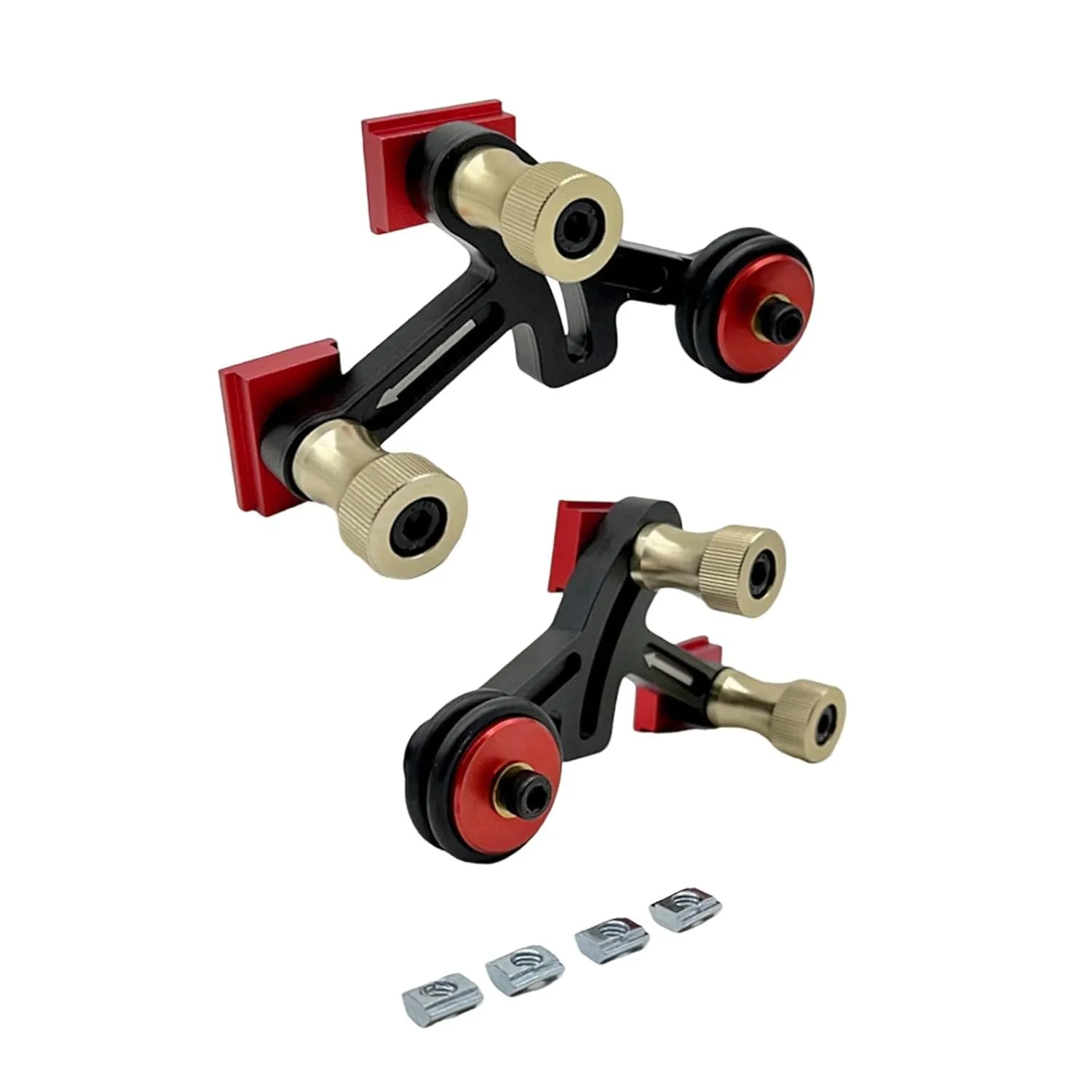 2 Pack Table Saw Stock Guides, Aluminum Alloy Bearing Roller Feeder for Woodworking, Adjustable Height