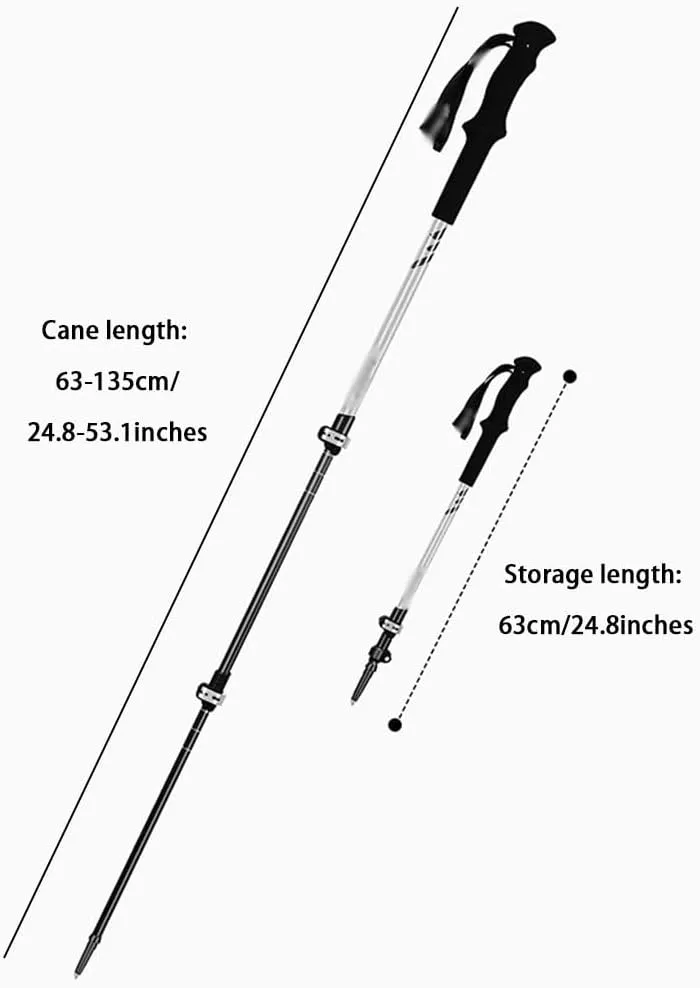 2-Pack Ultra-Light Carbon Fiber Trekking Poles, Adjustable Walking Sticks, EVA Grip   Aluminum Alloy Lock, for Climbing