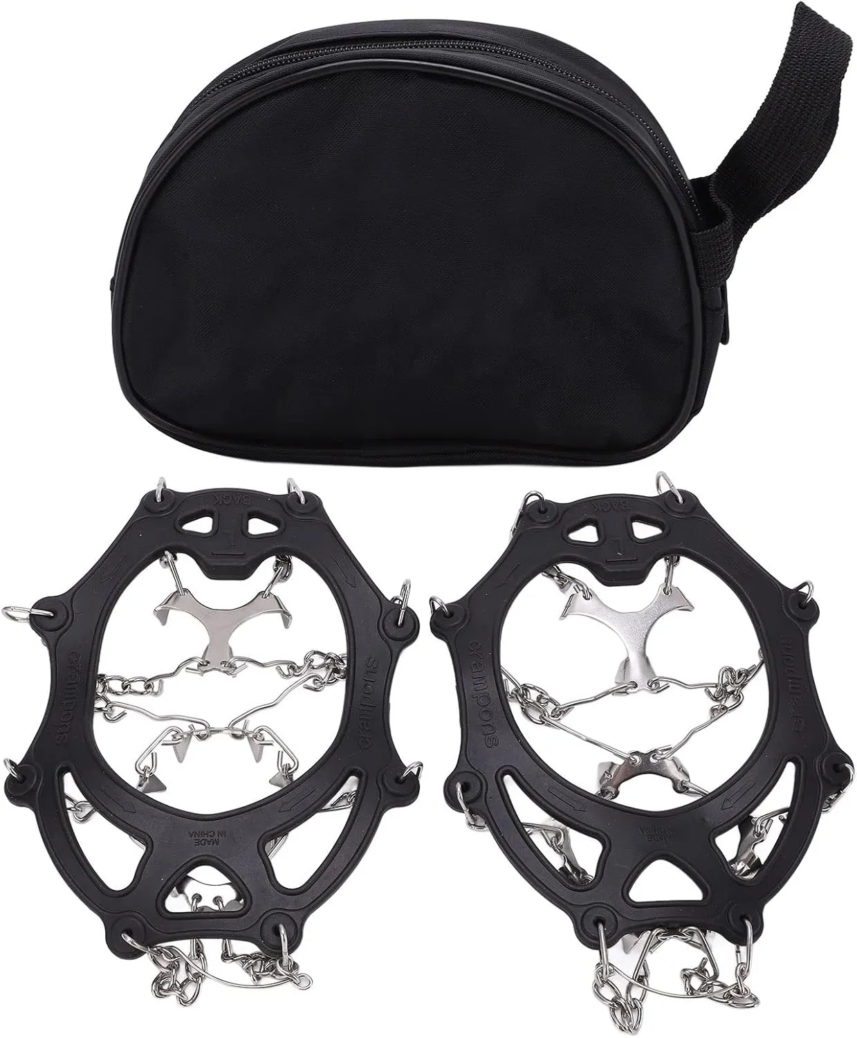 2 Pcs 12 Tooth Crampons Anti Skid Ice Crampons Winter Sports Crampons Mountain Climbing Crampons for Outdoor Activities