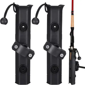 2 PCS Pole Mount Fishing Rod Holders for Bike Rack Rotatable Fishing Chair Pole Holders with Mount Clamp for Boat Bicycle Motorcycle Kayak Cart