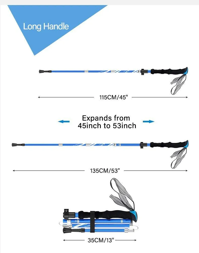 2 Piece Ultralight Trekking Poles Foldable