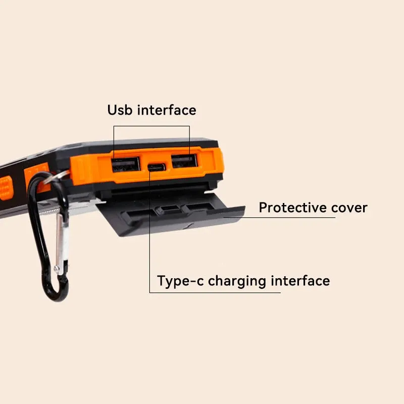 200000mAh Solar Power Bank - Outdoor Backup Power with Rapid Charging, Compass, and LED Features