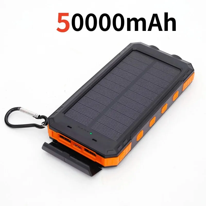 200000mAh Solar Power Bank - Outdoor Backup Power with Rapid Charging, Compass, and LED Features