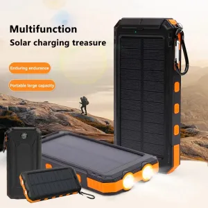 200000mAh Solar Power Bank - Outdoor Backup Power with Rapid Charging, Compass, and LED Features
