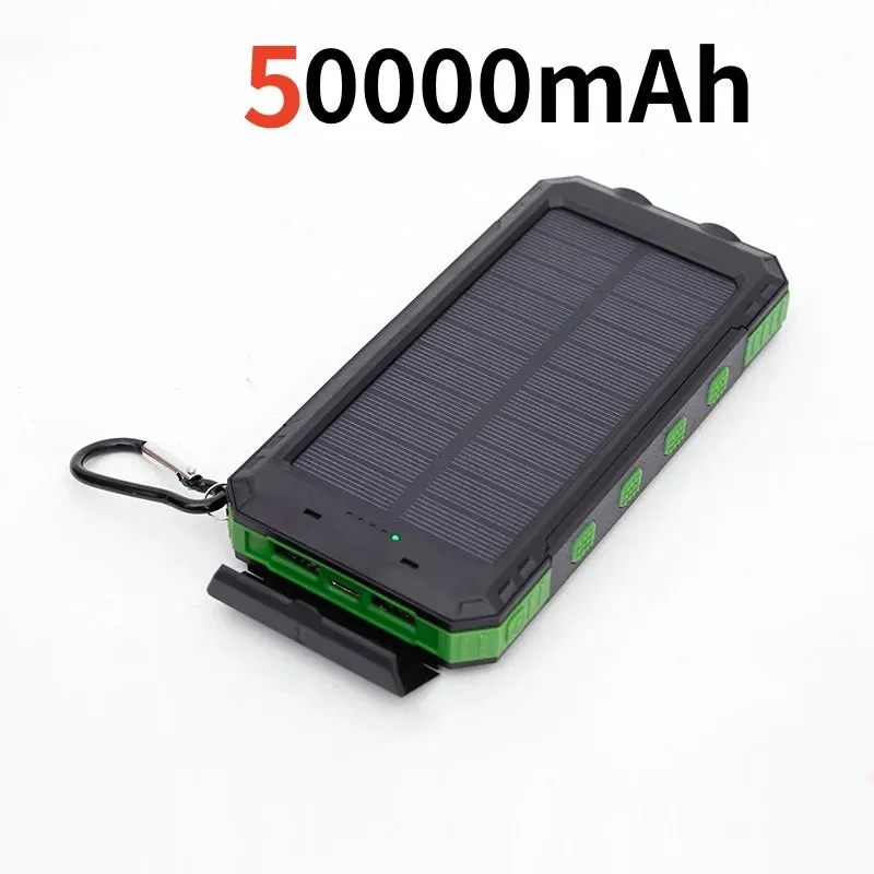 200000mAh Solar Power Bank - Outdoor Backup Power with Rapid Charging, Compass, and LED Features