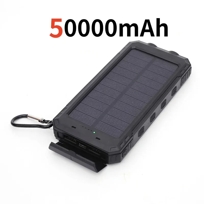 200000mAh Solar Power Bank - Outdoor Backup Power with Rapid Charging, Compass, and LED Features