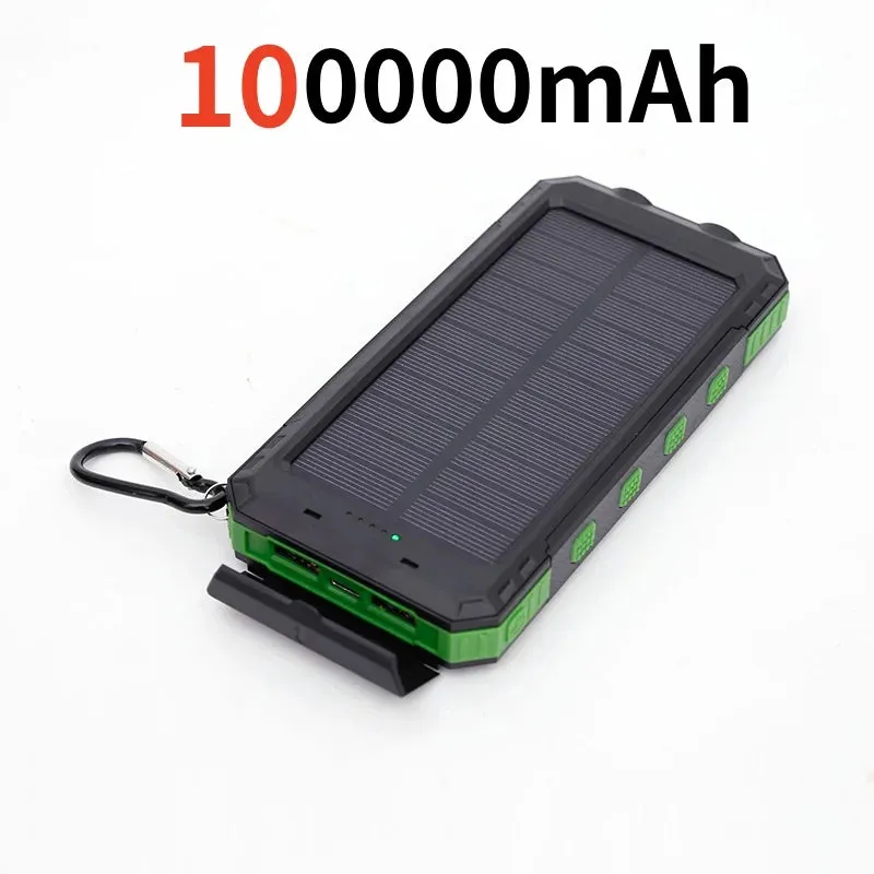 200000mAh Solar Power Bank - Outdoor Backup Power with Rapid Charging, Compass, and LED Features