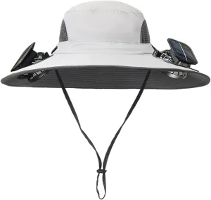 2025 New Solar Fan Hat,with 2 Solar Powered Fans,Outdoor Summer UV Hiking Camping Fishing Hat,Solar & USB Charging