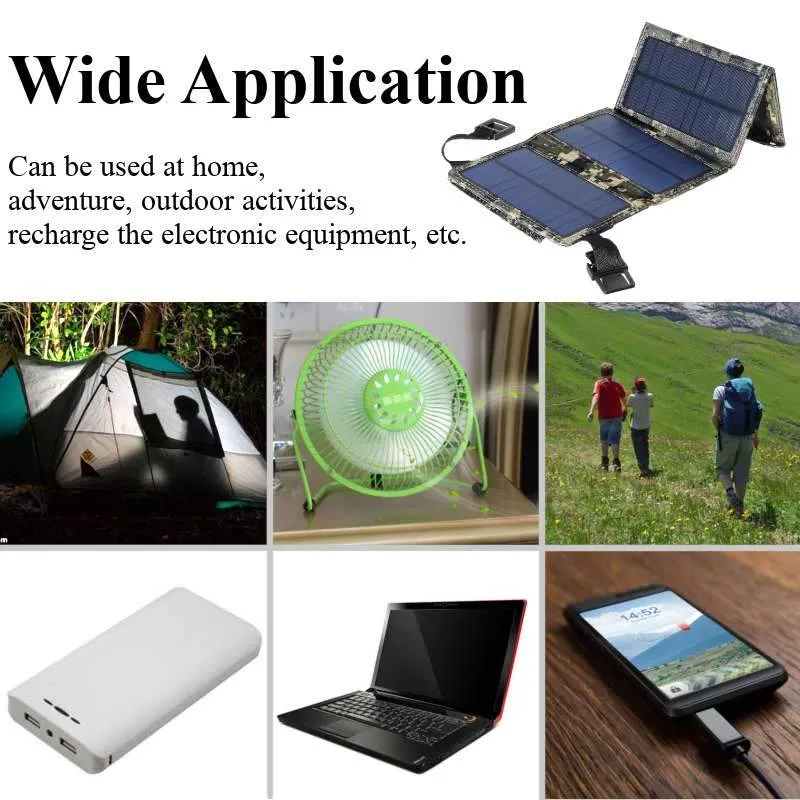 20W 5V Portable Solar Panel Mobile Power Bank