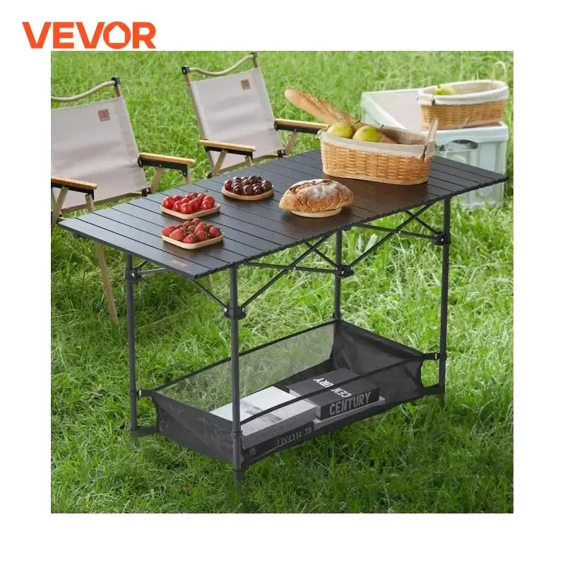 220/66lbs Outdoor Camping Folding Table With Storage Bag Aluminum Alloy