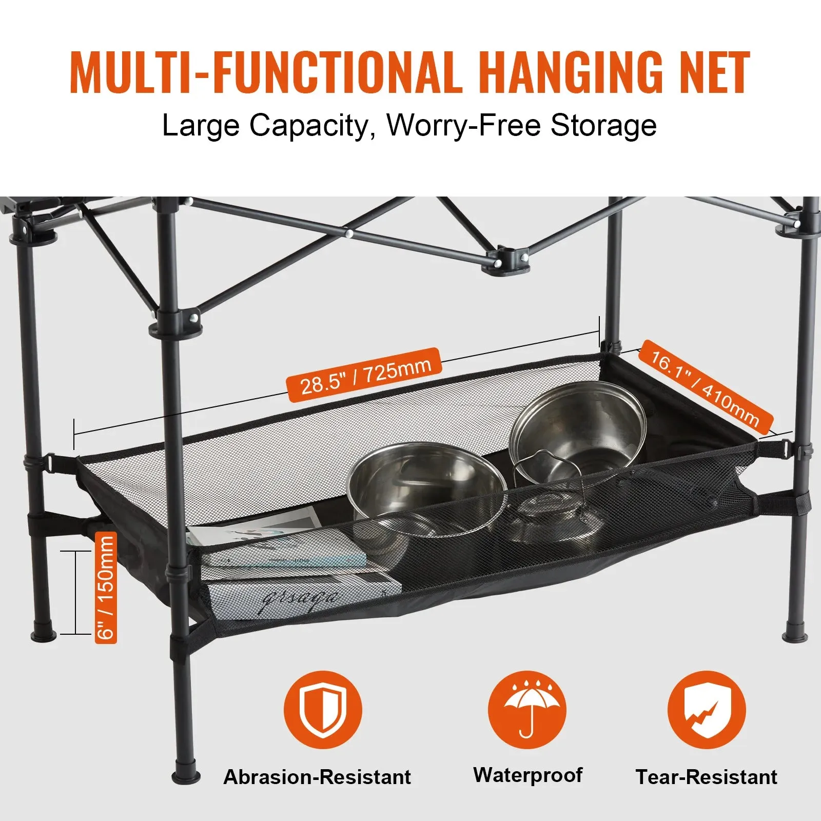 220/66lbs Outdoor Camping Folding Table With Storage Bag Aluminum Alloy