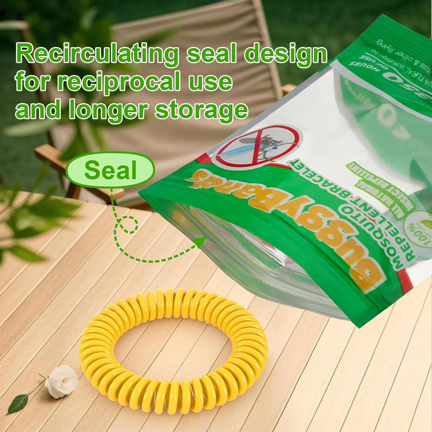 24 Pack Mosquito Repellent Bracelets, Individually Wrapped Repellent Wristbands, DEET Free, Natural and Waterproof Band