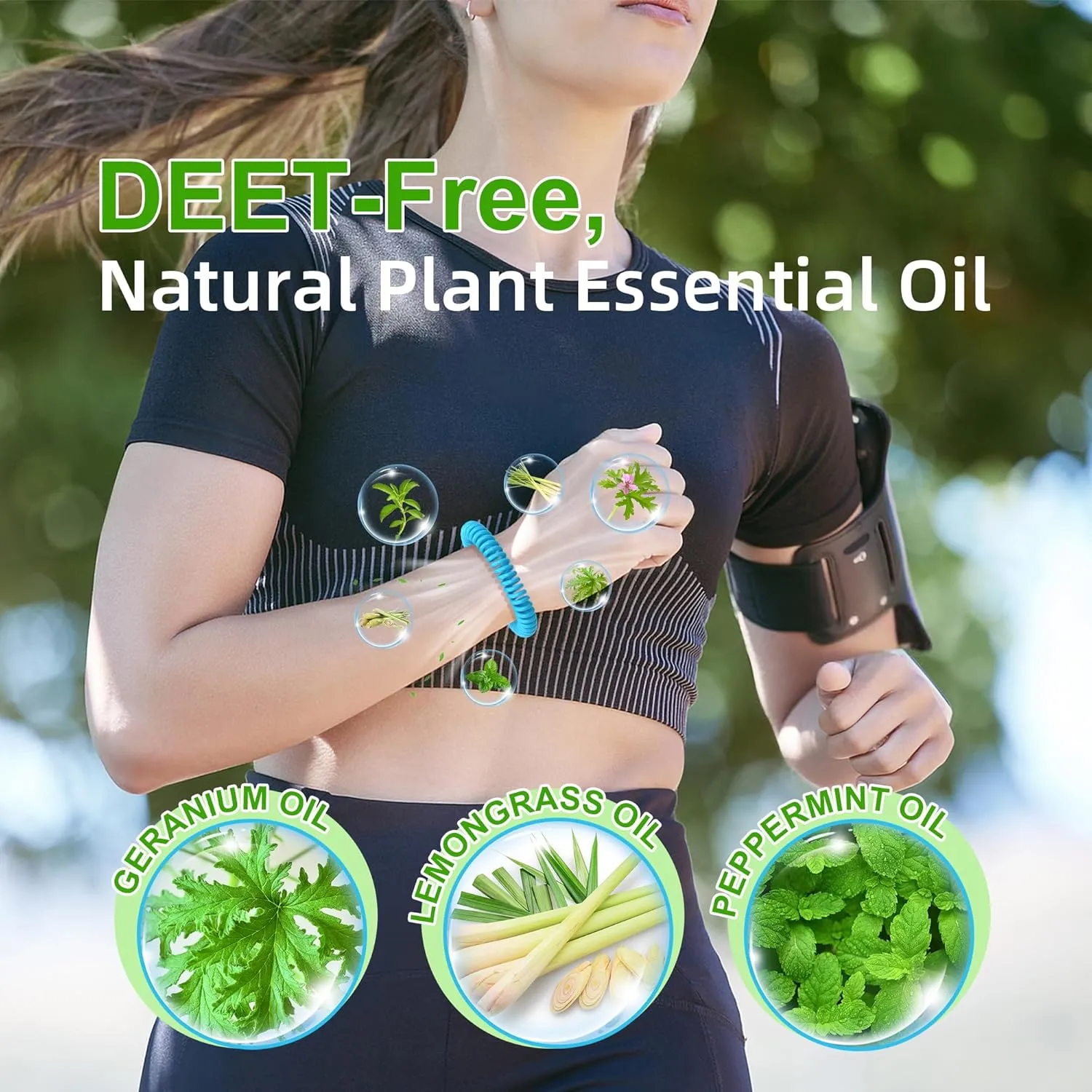 24 Pack Mosquito Repellent Bracelets, Individually Wrapped Repellent Wristbands, DEET Free, Natural and Waterproof Band