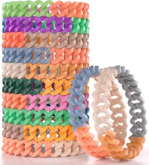 24 Pack Rainbow Mosquito Repellent Bracelets for Adults and Kids, DEET-Free Insect & Bug Repellent Bands, Individually Wrapped Repellent Wristbands for Outdoor Camping Traveling